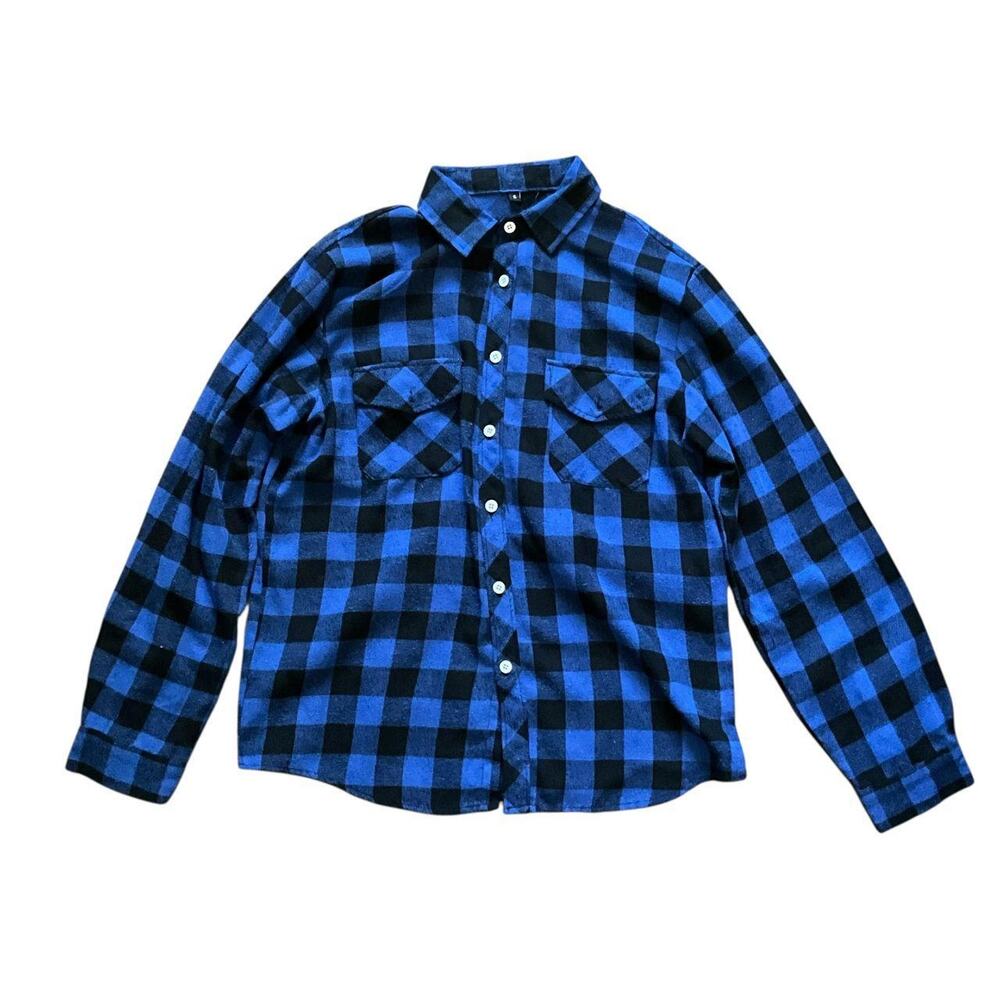 Blue and Black Checked Flannel: 90s, Y2K